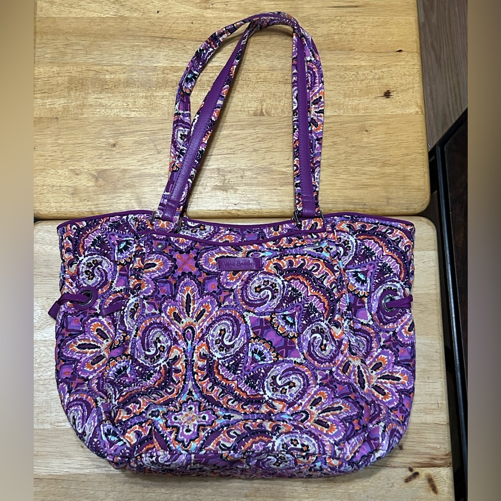 Vera Bradley Purple and Orange Paisley Tote